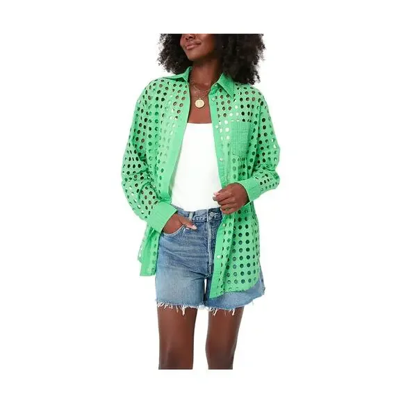 Solid & Striped 'The Parakeet' Green Cotton Oxford Tunic Shirt Size XS - Picture 1 of 4